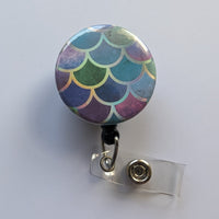 Metallic Mermaid Scale Design (Scrapbook Paper) - Pin, Magnet or Badge Holder