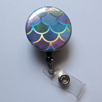 Metallic Mermaid Scale Design (Scrapbook Paper) - Pin, Magnet or Badge Holder