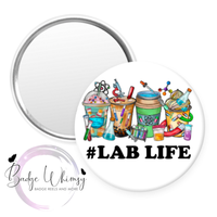 Lab Life - Coffee Cups - Pin, Magnet or Badge Holder