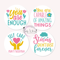 Mental Health Awareness - 1.5 Inch Button - Set of 4 Magnets or Pins