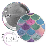 Metallic Mermaid Scale Design (Scrapbook Paper) - Pin, Magnet or Badge Holder