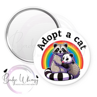 Raccoon - Adopt A Cat - Pin, Magnet or Badge Holder