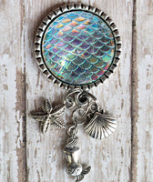 Mermaid Scales- Lightest Color  - Fancy Retractable Badge Holder