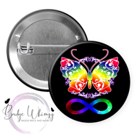 Neurodiversity Infinity Butterfly - Pin, Magnet or Badge Holder