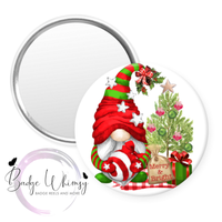 Christmas Gnome - Merry and Bright - Pin, Magnet or Badge Holder