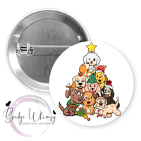 Christmas Dog Tree - Cute - Pin, Magnet or Badge Holder