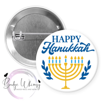 Happy Hanukkah - Pin, Magnet or Badge Holder