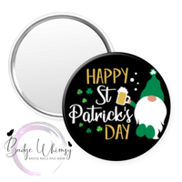 Happy St. Patrick's Day - Gnome - Pin, Magnet or Badge Holder