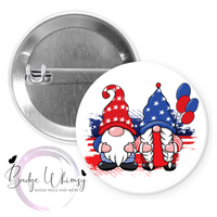 4th of July - Gnomes - Pin, Magnet or Badge Holder