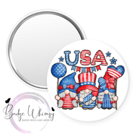 4th of July - Gnomes - USA - Pin, Magnet or Badge Holder