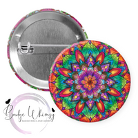 Set of 4 Beautiful Mandala Themed - 1.5 Inch Button - Magnets or Pins