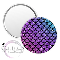 Set of 4 Mermaid Scale Themed - 1.5 Inch Button Magnets OR Pins