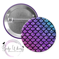 Set of 4 Mermaid Scale Themed - 1.5 Inch Button Magnets OR Pins