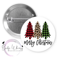 Merry Christmas Trees - Pin, Magnet or Badge Holder