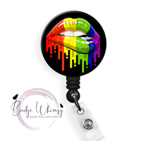 Rainbow Lips - Pin, Magnet or Badge Holder