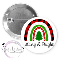 Christmas - Merry & Bright - Pin, Magnet or Badge Holder