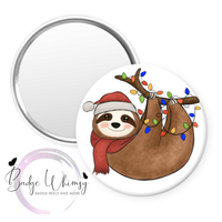 Christmas Sloth - Pin, Magnet or Badge Holder