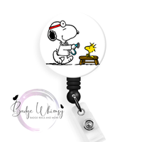 Cartoon Doctor & Patient - Pin, Magnet or Badge Holder