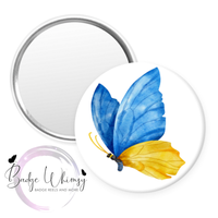 Ukraine Butterfly in Blue & Yellow - Pin, Magnet or Badge Holder