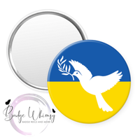 Ukraine Dove Flag - Pin, Magnet or Badge Holder