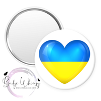 Ukraine Heart Flag - Pin, Magnet or Badge Holder
