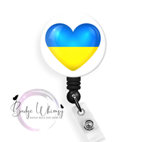 Ukraine Heart Flag - Pin, Magnet or Badge Holder