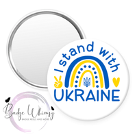 I Stand with Ukraine Flag - Pin, Magnet or Badge Holder