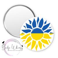 Ukraine Sunflower Flag - Pin, Magnet or Badge Holder