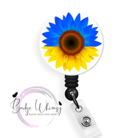 Ukraine Beautiful Sunflower in Blue & Yellow - Pin, Magnet or Badge Holder