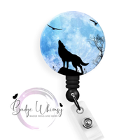 Wolf Howling at the Moon - Pin, Magnet or Badge Holder