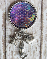 Mermaid Scales- Purple Hue  - Fancy Retractable Badge Holder