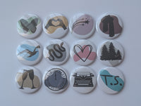 Taylor Inspired Eras Symbols - 1.5 Inch Buttons - Set of 12 Magnets or Pins