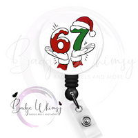 6-7 - Funny - Christmas - Pin, Magnet or Badge Holder
