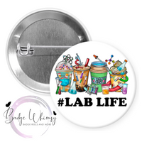 Lab Life - Coffee Cups - Pin, Magnet or Badge Holder