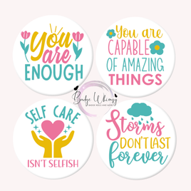 Mental Health Awareness - 1.5 Inch Button - Set of 4 Magnets or Pins