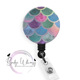 Metallic Mermaid Scale Design (Scrapbook Paper) - Pin, Magnet or Badge Holder