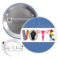 Vote - Women's Rights - Blue - Pin, Magnet or Badge Holder