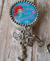Today, I Shell be a Mermaid  - Fancy Retractable Badge Holder