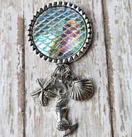 Mermaid Scales- Lightest Color  - Fancy Retractable Badge Holder
