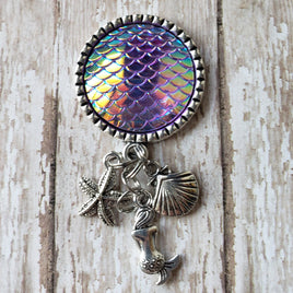 Mermaid Scales- Purple Hue  - Fancy Retractable Badge Holder