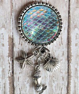 Mermaid Scales- Lightest Color  - Fancy Retractable Badge Holder