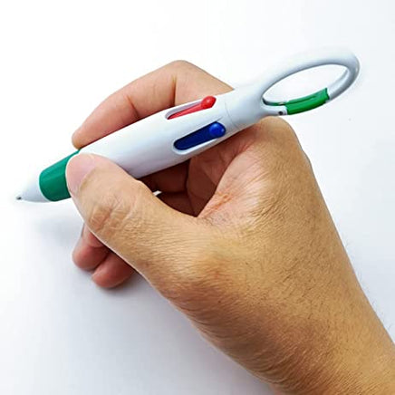 itechpanda 8 Pieces Multicolor Ballpoint Pen 4-in-1 Retractable Pen 0.7 mm Colored Shuttle Pens Nursing Pens with Mesh Pen Bag Zipper PE