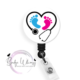 Cute Baby Feet - Nurse - Doctor - Pin, Magnet or Badge Holder