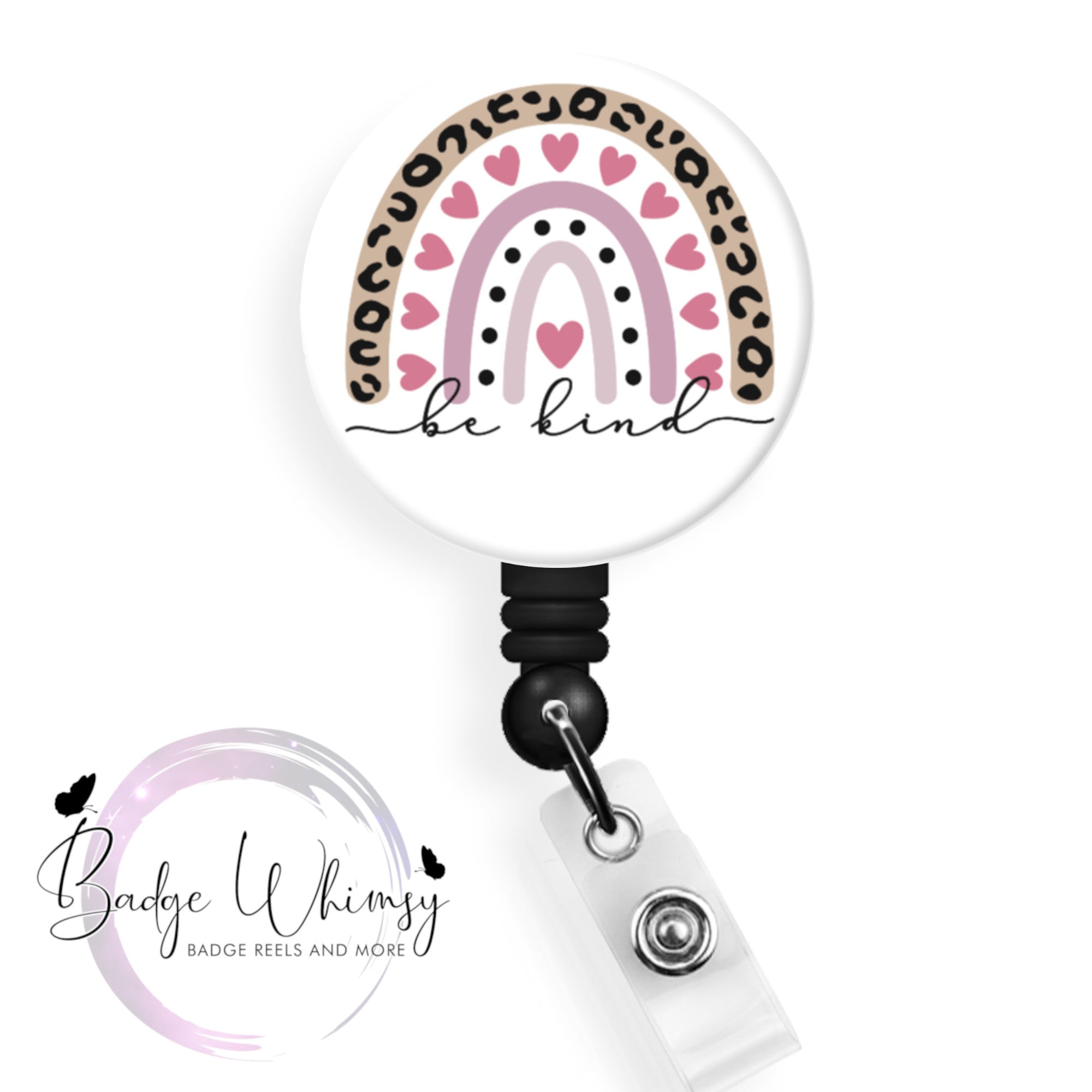 ID Badge Holder with Lanyard and Retractable Badge Reel Clip, Boho