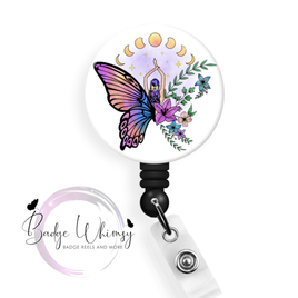 Butterfly Moon Goddess - Pin, Magnet or Badge Holder