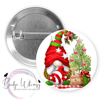 Christmas Gnome - Merry and Bright - Pin, Magnet or Badge Holder