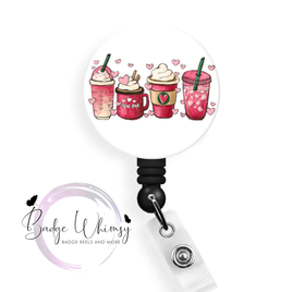 Coffee Cups - Valentine - Pin, Magnet or Badge Holder