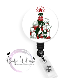 Christmas Dog Tree - Pin, Magnet or Badge Holder