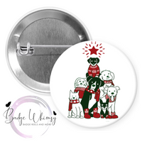 Christmas Dog Tree - Pin, Magnet or Badge Holder