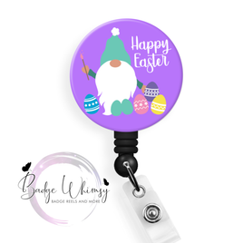 Happy Easter Gnome - Pin, Magnet or Badge Holder